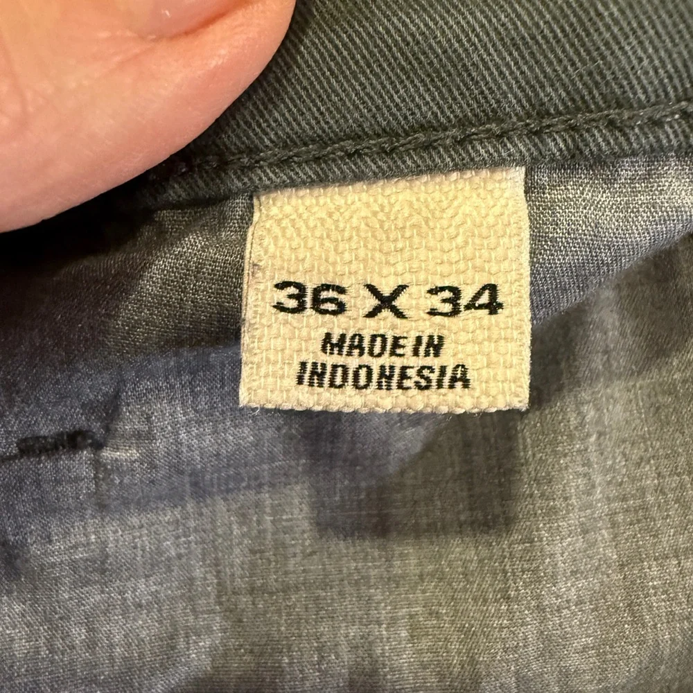 Flint and Tinder Men's Tapered Fit Cotton Navy Chinos sz 36x34 **Flaw**